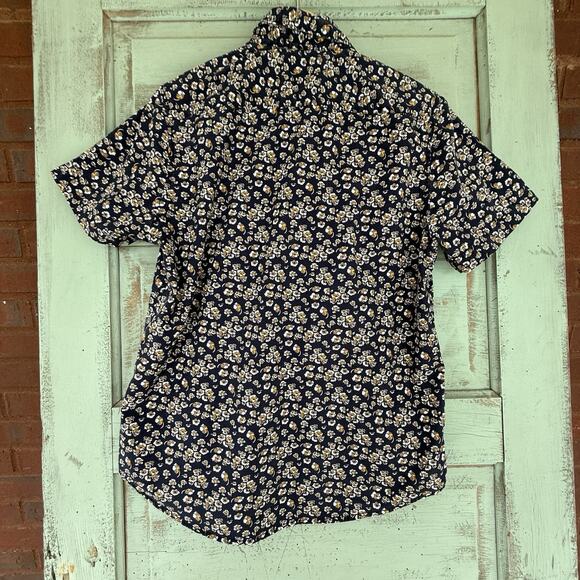 Denim & Flower‎ Ricky Singh Men’s Shirt Sleeve Casual Shirt Navy Floral Size M - Picture 8 of 9